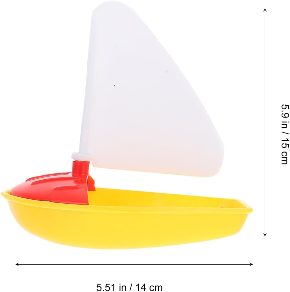 Abaodam Water Sailing Toys 3Pcs Mini Plastic Sailboat Bath Toys for Kids Floating Educational Pool Play Boats image number 4