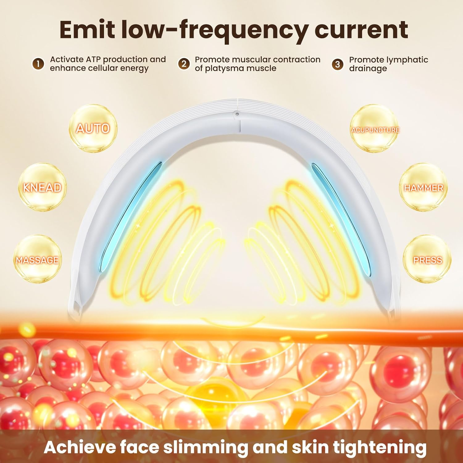Sika Deer Intelligent Electric Double Chin and V-Shaped Face Machine with 6 Modes & 8 Adjustable Intensities - Women'S V-Face Device.