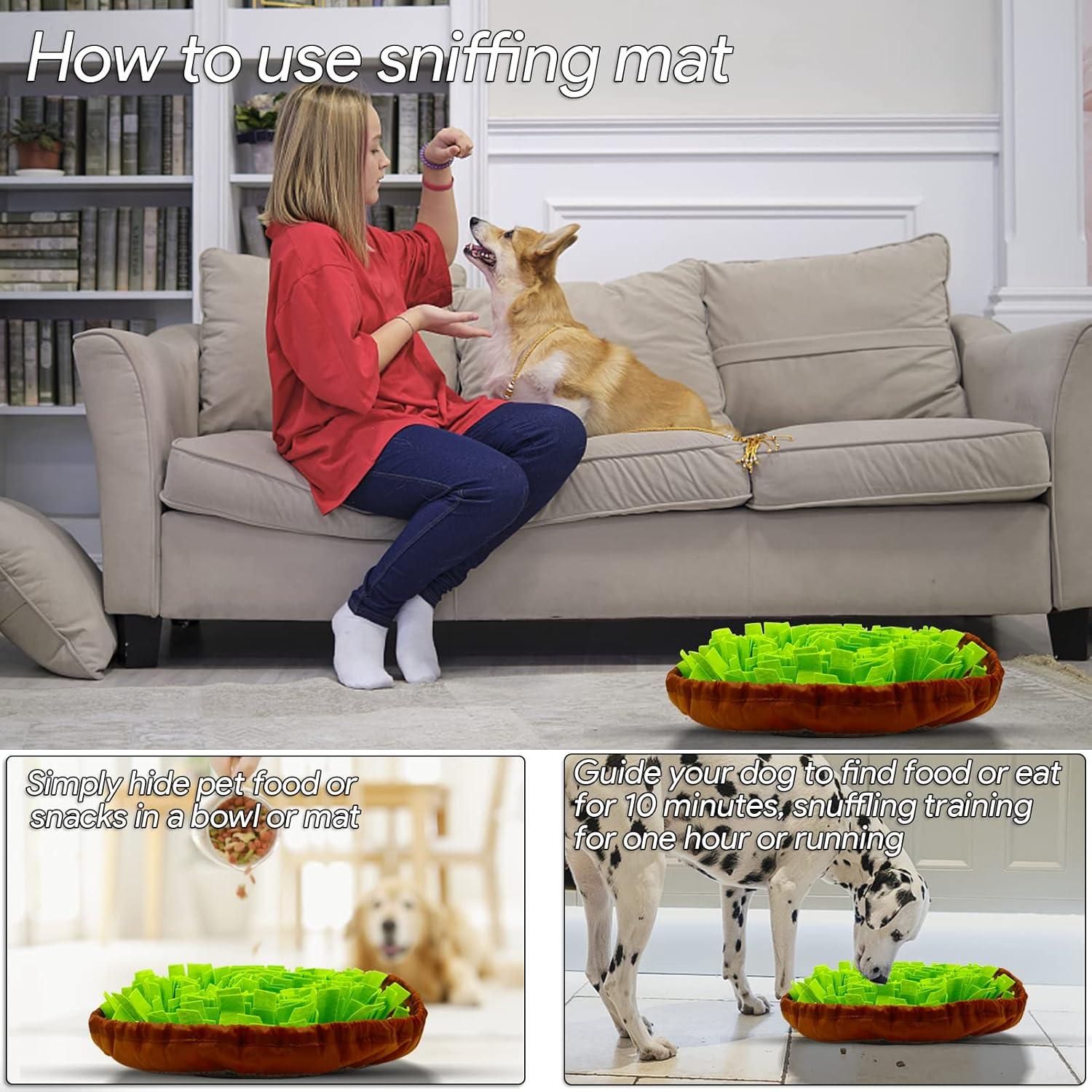 Sniffing Rug for Dogs, Sniffing Mat for Dogs, Dog Sniffing Rug, Used for Dog Intelligence and Odour Training (Green) image number 2