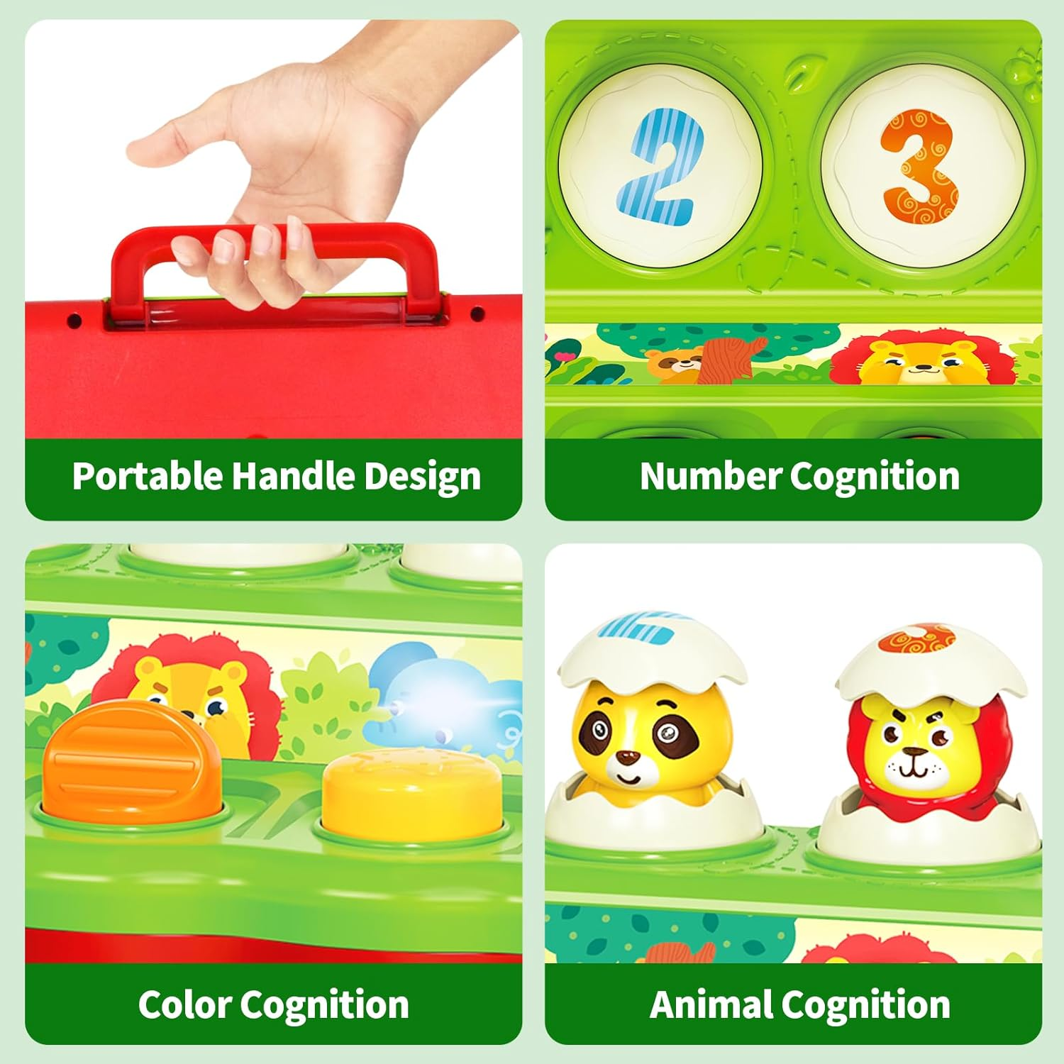 1 2 Year Old Toys for Boys Girls Birthday Gift, Pop up Baby Toys 6-12-18 Months, Learning Educational Montessori Toy for Toddlers, Musical Animal Eggs Toy with Music & Light, Kids Toys 1 Year image number 4