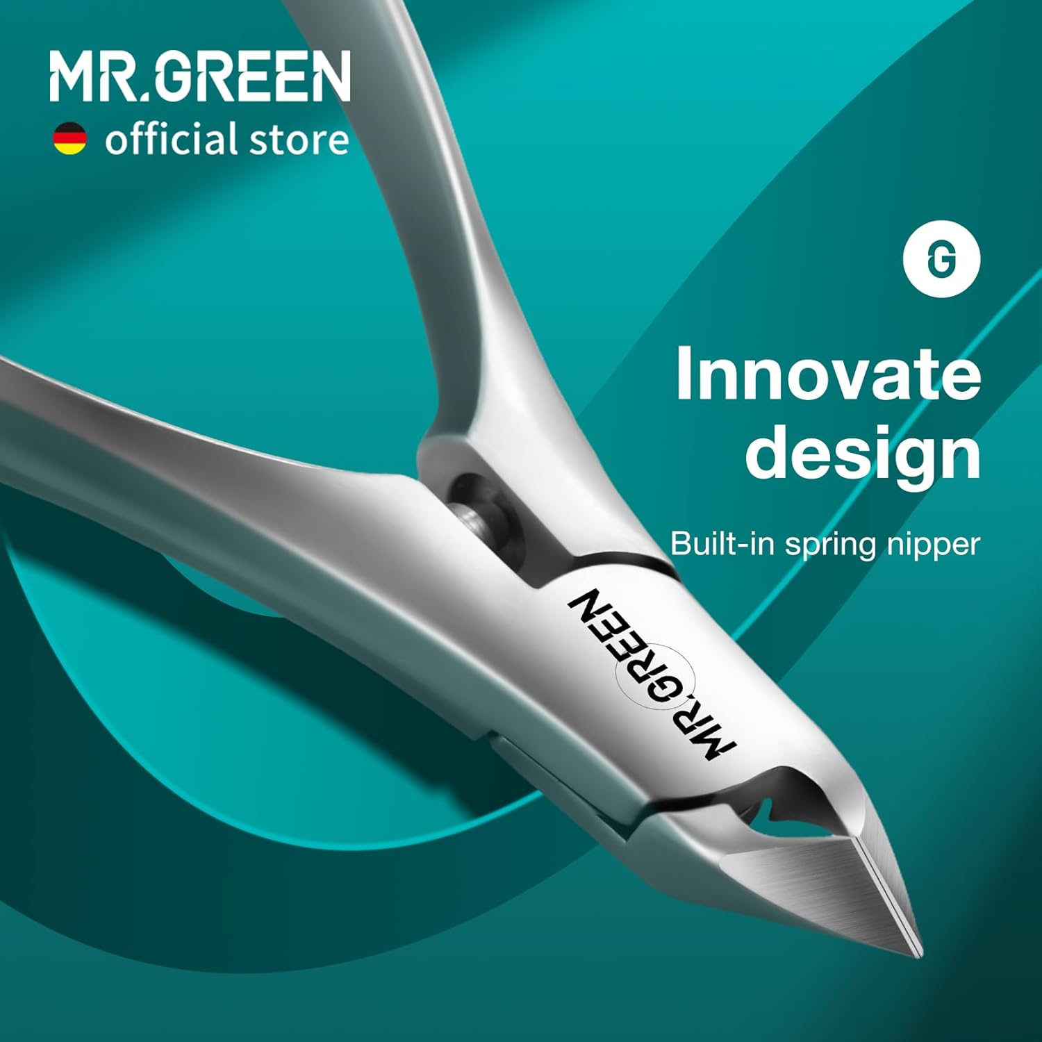 MR.GREEN Cuticle Nippers Innovate Cuticle Scissors Built-In Spring Clippers Trimmer Dead Skin Remover Manicure Beauty Tool (Cuticle Nipper+Manicure Pusher) image number 4