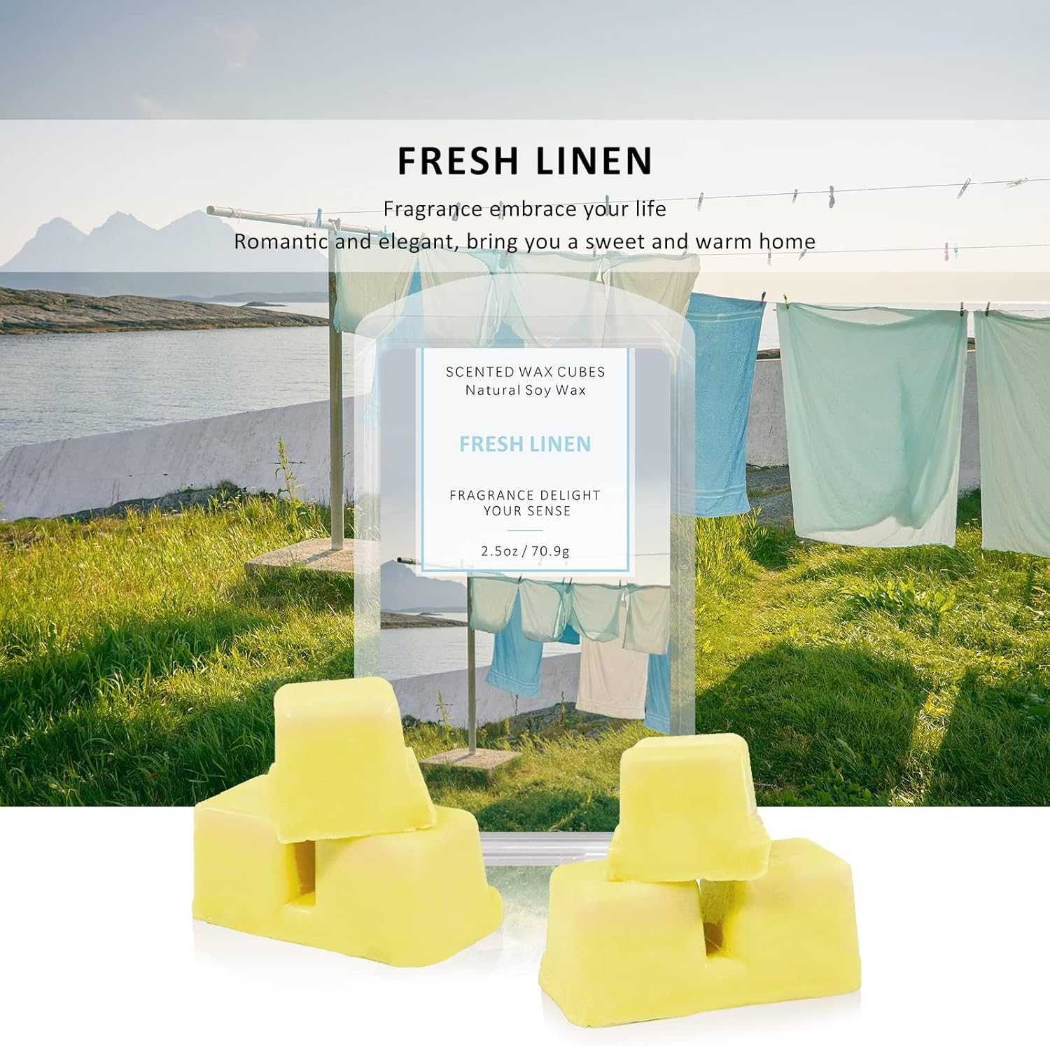 Scented Wax Melts, Wax Melts Wax Cubes, Soy Wax Cubes for Warmer, Wax Melts Set, Ocean Breeze, Fresh Linen, Bohemia Forest, Winds in Summer (4 X 2.5Oz) - Cinnamon Roll image number 7