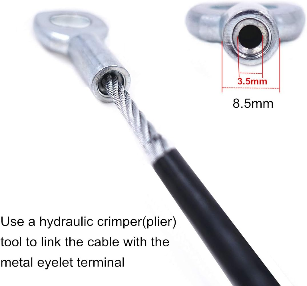 J Bryant Gym Machine Accessories for 5Mm/6Mm Cable Ball Stopper Interface Port Components Fitness Equipment Wire Rope Port Joint Replacement Parts for Home Gym Machine Use - 10In Extension Cable (2Pcs) image number 6