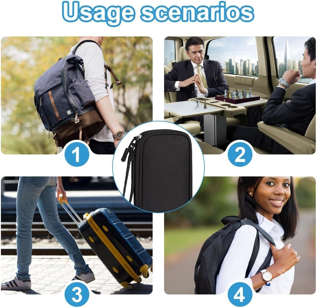 CLERIVI Travel Cable Organizer Pouch - Waterproof Electronics Case for Charger, Cables, Earphones & Phone,Compact Single-Layer Tech Bag with Carry Strap image number 2