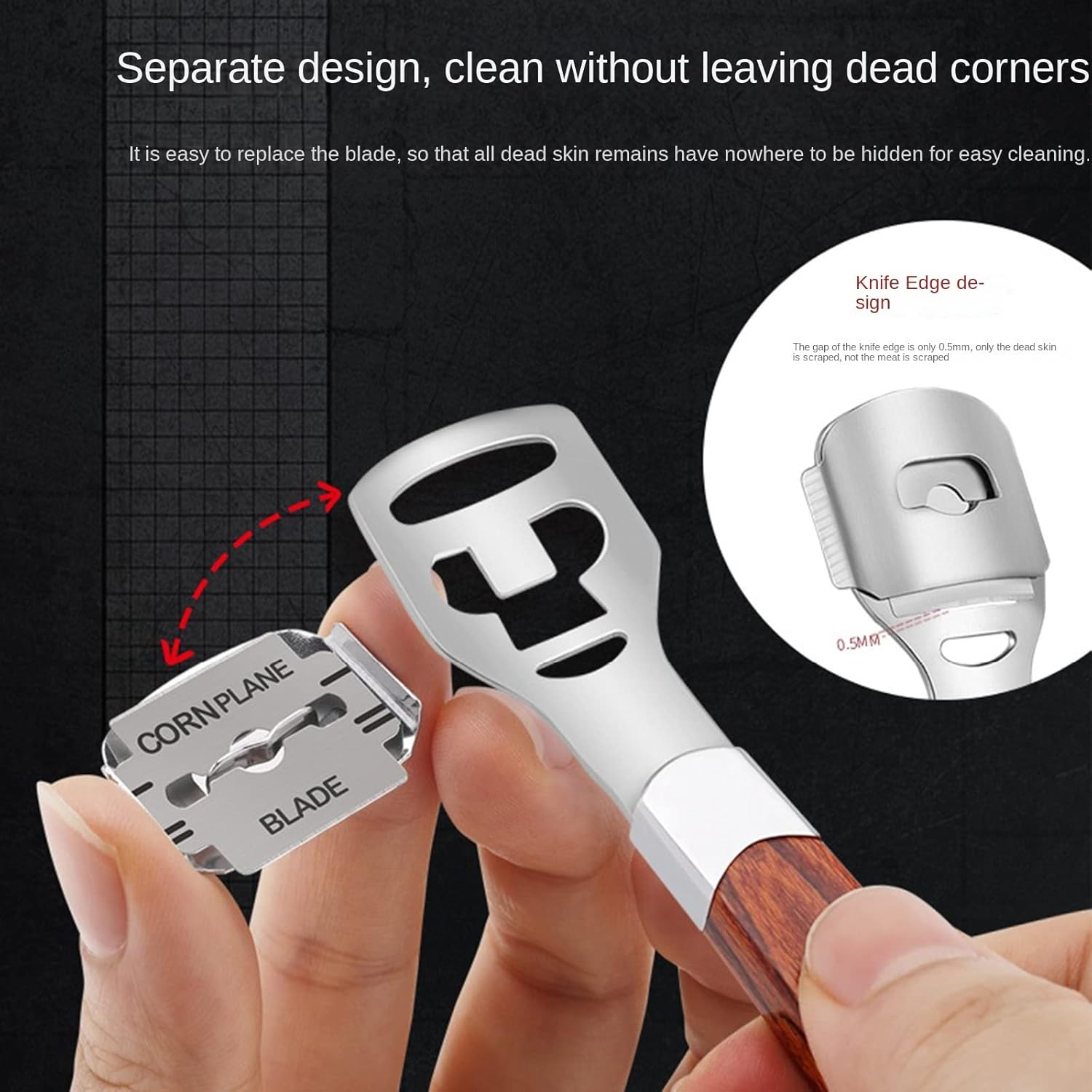 Callus Remover Callus Rasp Callus File for Feet Care Pedicure Kit Tools, Metal Scraper with 10 Blades image number 2