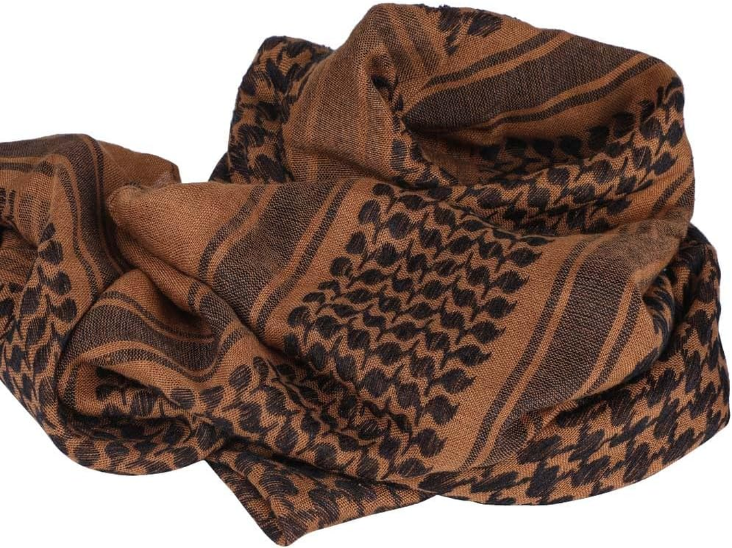 FFNIU Cotton Scarf Military Shemagh Arab Tactical Desert Keffiyeh Thickened Head Neck Scarf Wrap for Women and Men 43"X43" - Army Green image number 2