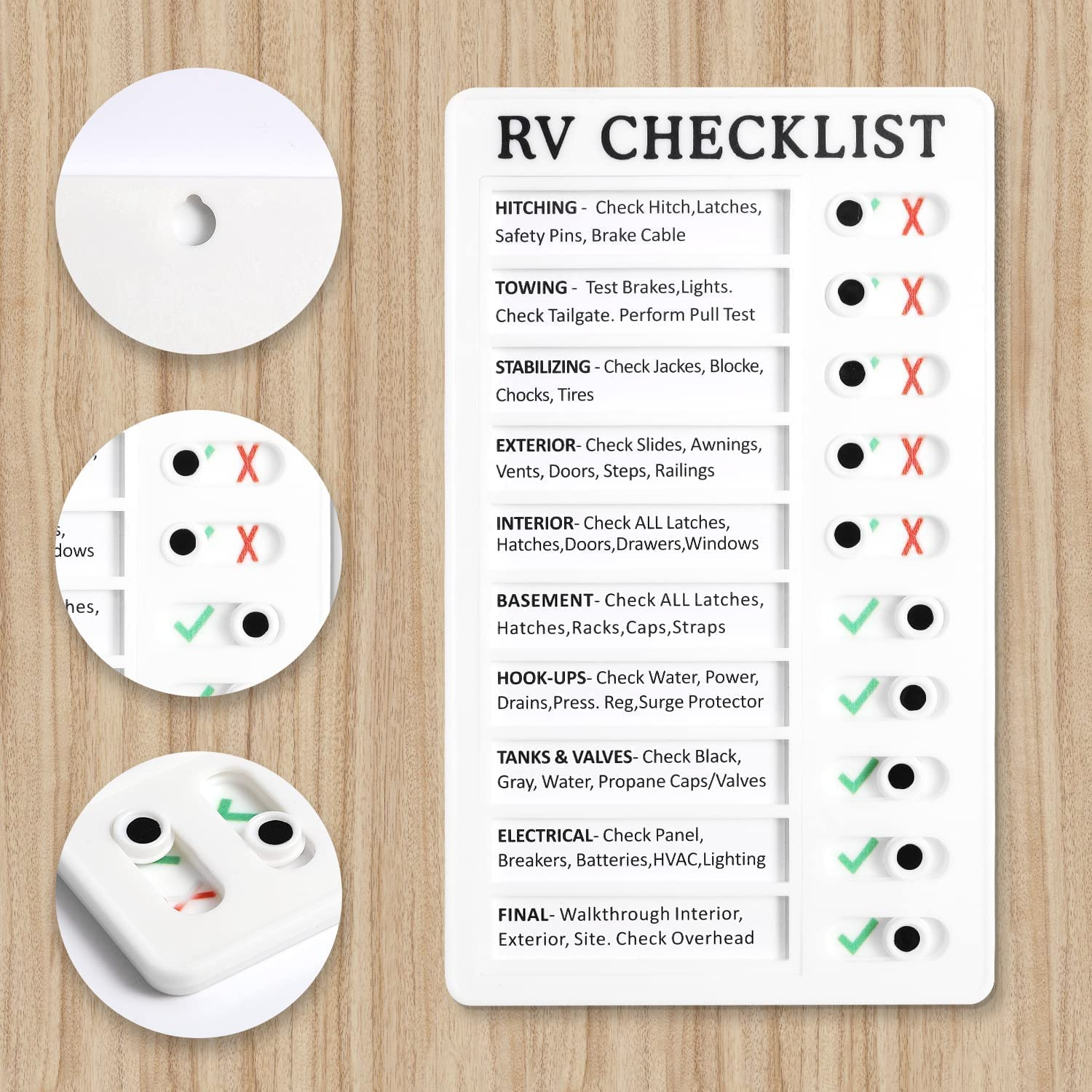 RV Checklist Memo Board,2Pcs Chore Chart Memo Boards,Detachable Message Board,Portable Memo Board,Chore Chart Detachable and Reusable Memo Note Board,Plastic Checklist Board with 5Pcs Blank Cards image number 2