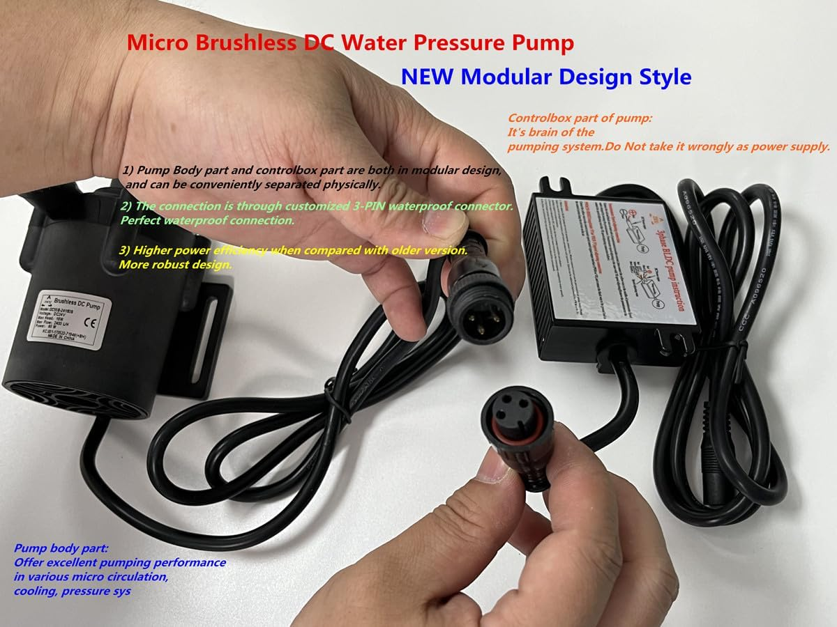 SHYSKY DC55E-12120S 12VDC Small Power Efficient Brushless Water Pump 54W 12M 2000LPH Micro Submersible Pump Low Noise for Water Circulation Pressurization Cooling Sys image number 2