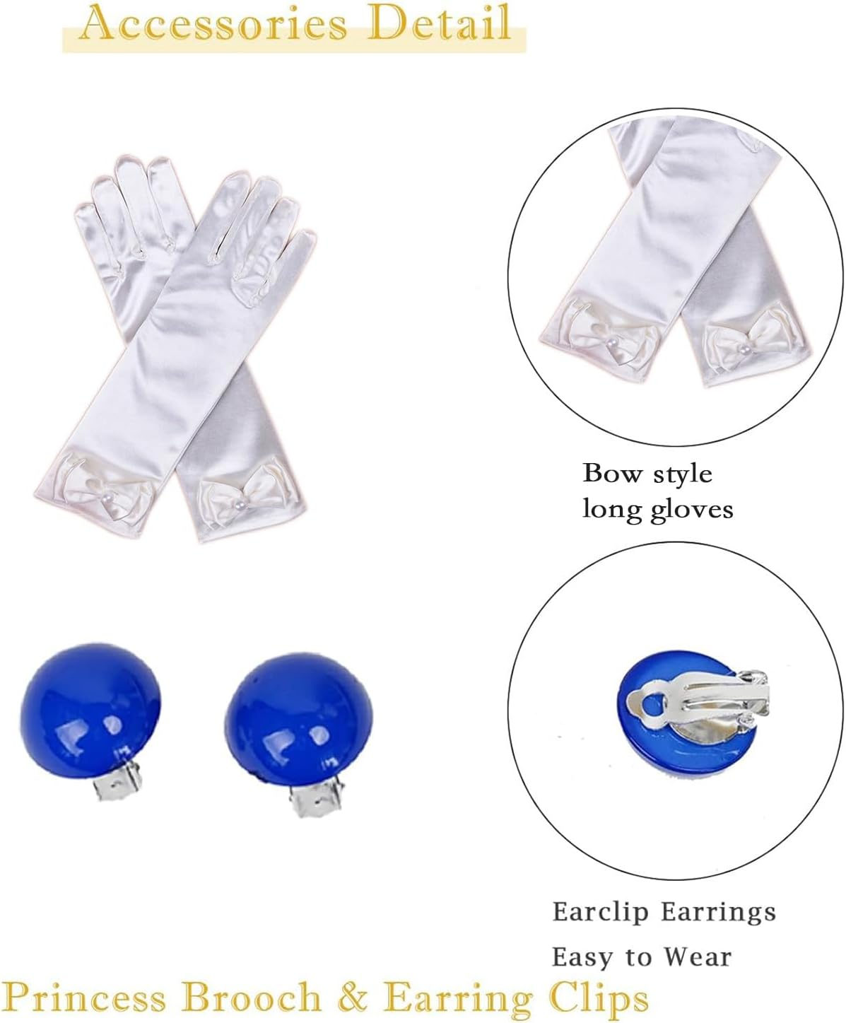 Animacoser Princess Peach Wig Costume Set with Crown, Earrings and Gloves - Wavy Classic Fiber Female, Orange image number 6