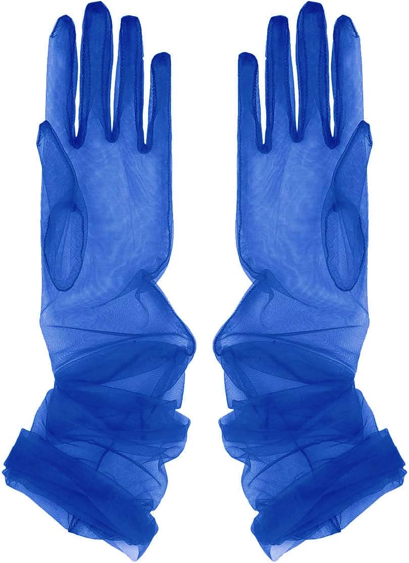 Aniler Women'S 27'' Long Tulle Gloves Sheer Bridal Gloves Opera Party Gloves Opera Christmas Costume Party Dance Gloves