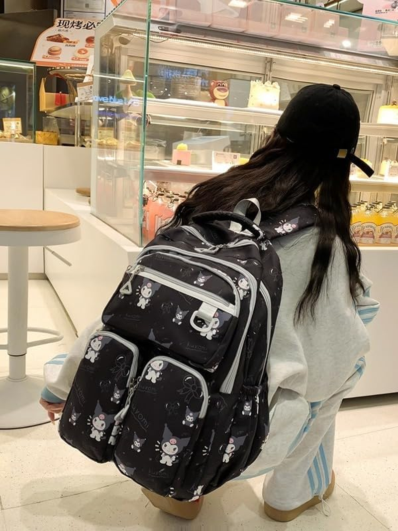 AII Lover Kawaii Backpack with Keychain,17.7In Cute Laptop Backpack Durable University School Backpack Travel Bag for Boy Girls Large Capacity - A image number 6