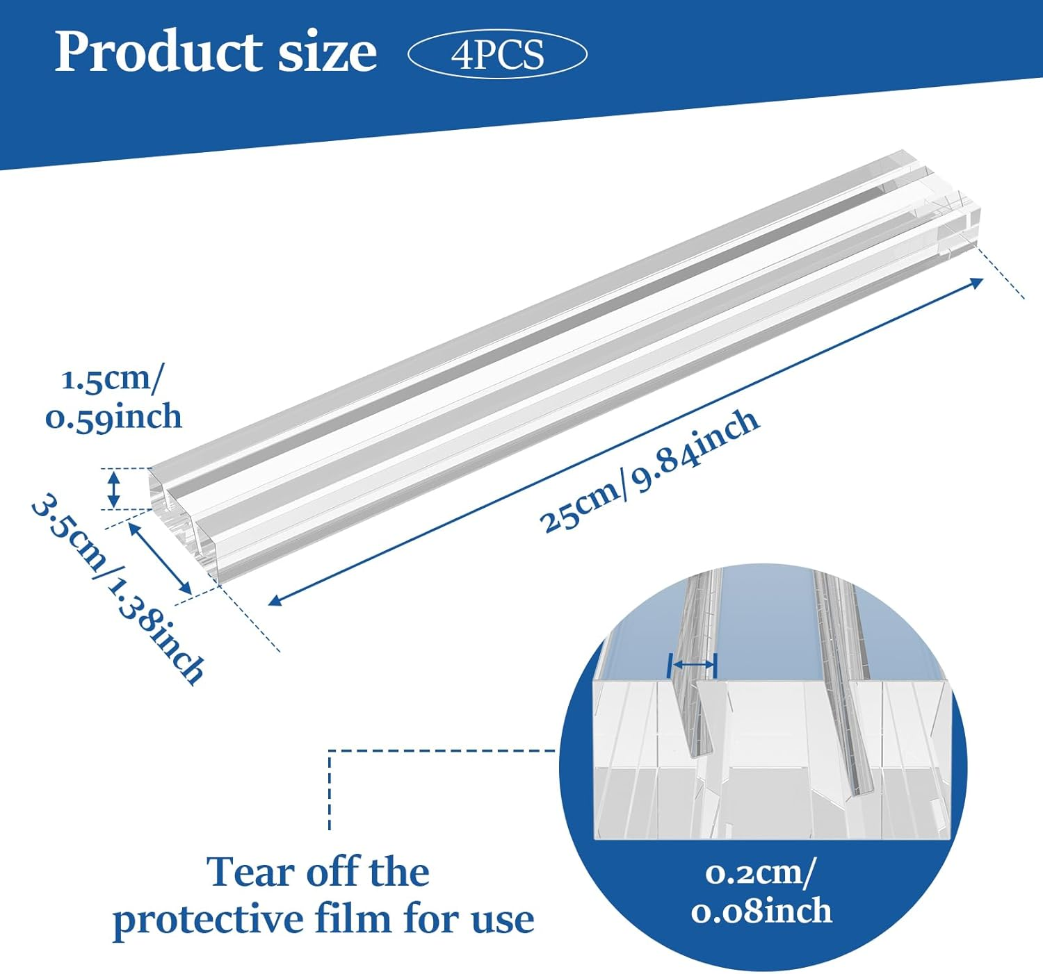 4Pcs Transparent Acrylic Playing Card Holder with Double Groove Base Versatile Game Cards Holder Easy to Clean Card Game Organizer for 4 Players Tabletop Use image number 1