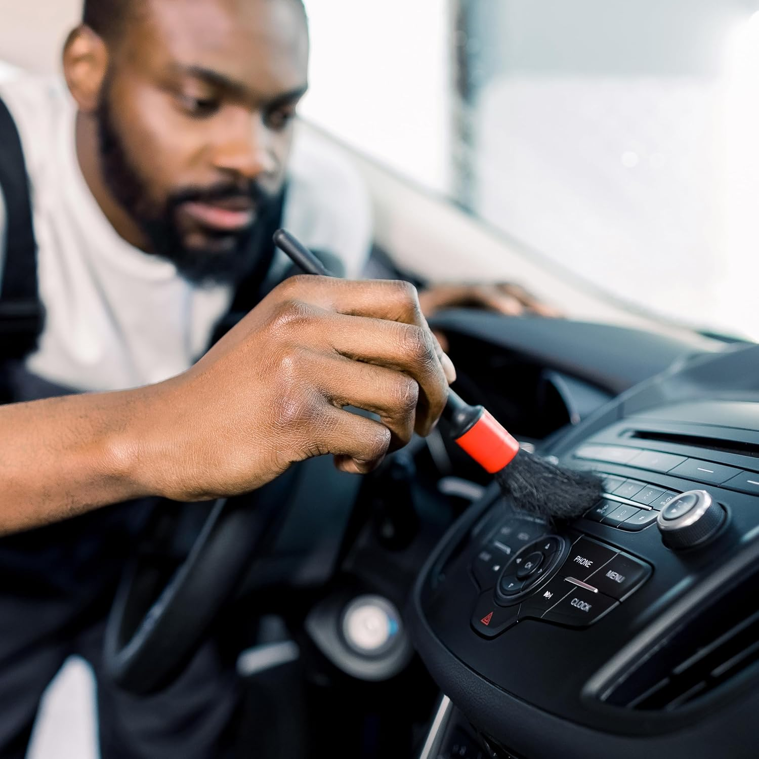 Retoo Car Cleaning Brush Set, 15 Pieces Car Care Set, 3 Brushes, Wheel Brush Car Detailing, Cleaning Car Brush and Microfibre Cloths for Tyres and Car Window for Indoor and Outdoor Use Car Care image number 5