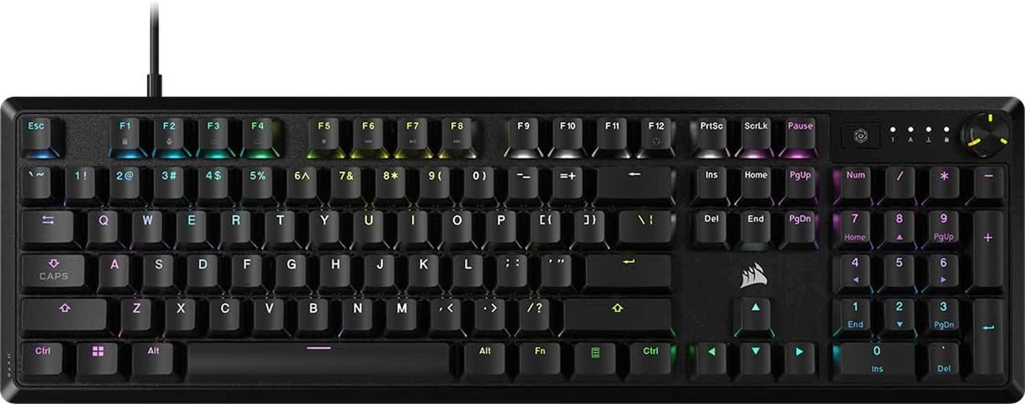 CORSAIR K70 CORE RGB Mechanical Gaming Keyboard - CORSAIR Red Linear Keyswitches - Sound Dampening - Media Control Dial - Icue Compatible - QWERTY NA Layout - Black