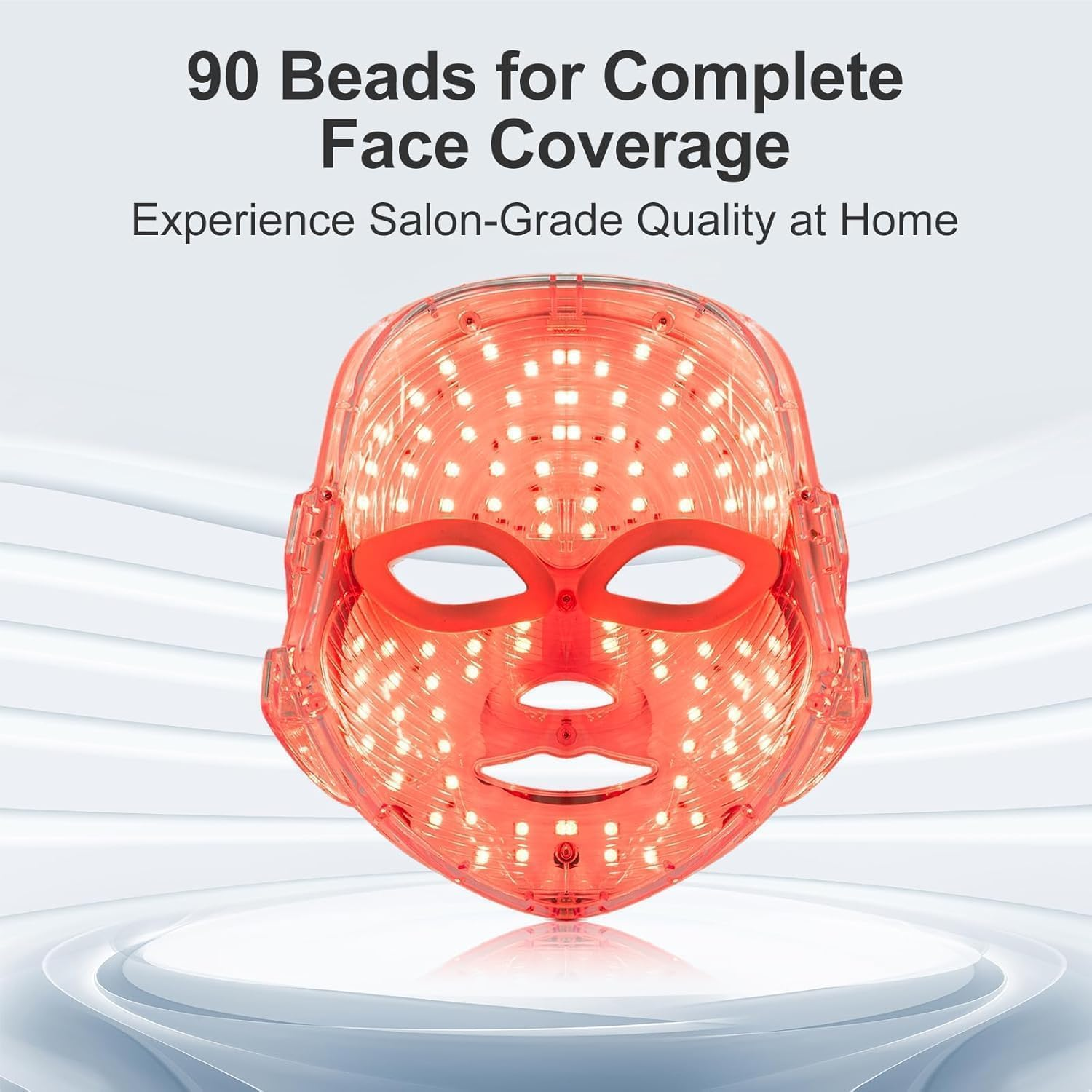 LED Face Mask - Red Light Therapy Face Mask for Skin Rejuvenation, 7 Color LED Light Therapy Facial Mask with Collagen Boost, Anti-Aging, and Acne Treatment, At-Home Beauty Device for Glowing Skin image number 4