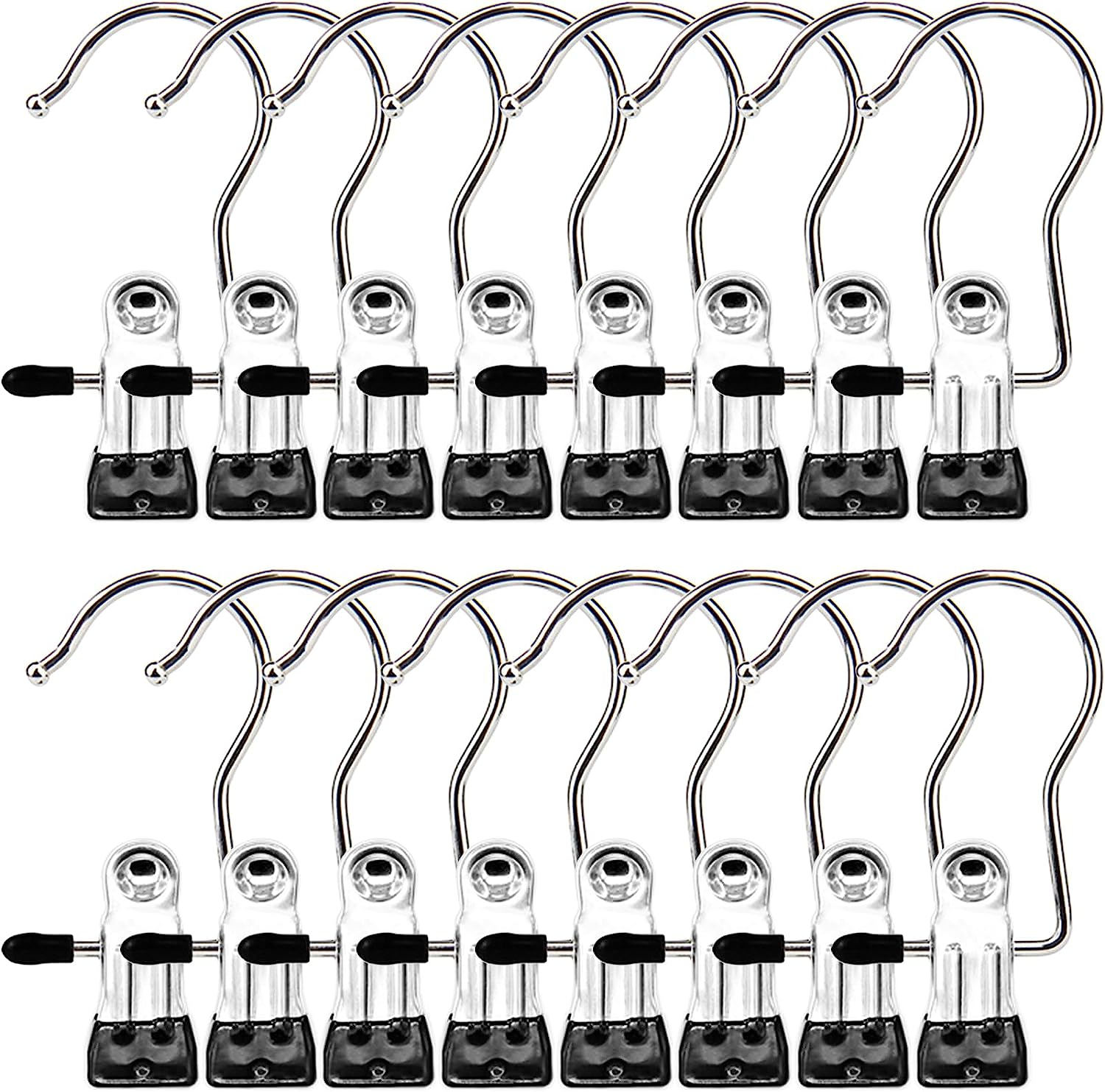 Boot Hangers Clips, 16 Pack Laundry Hooks Hanging Clips Clothes Pins Closet Hanger Organizer Clamps Socks Towel Clips Heavy Duty Clothespins Bulk Hanger Clips for Closet Travel Pants Socks Handbags image number 4