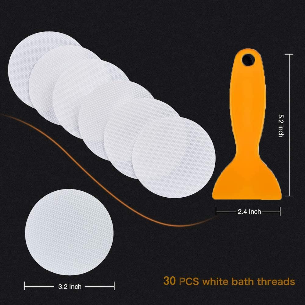 Bath Tub Stickers, Non Slip Bathtub Treads, anti Slip Shower Sticker, Safety Discs Decals Tape for Slippery Tubs Showeroom Floor Stairs(Slip Resistant Decals, Clear) image number 3
