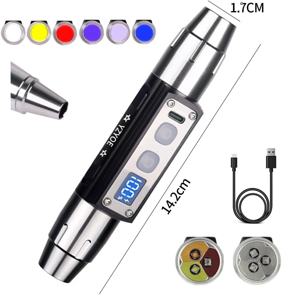 YZYOE Six Leds Rechargeable Gemstone Flashlight Jade Appraisal Light, Super Bright Jewelry Diamond Detector Lamp. image number 1