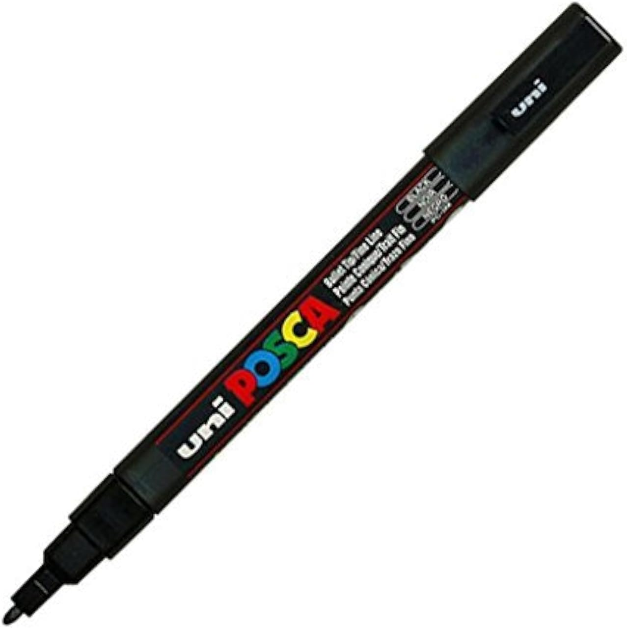 UNI-BALL POSCA MARKER PEN PC-3M - BLACK - 3 PACK of PENS