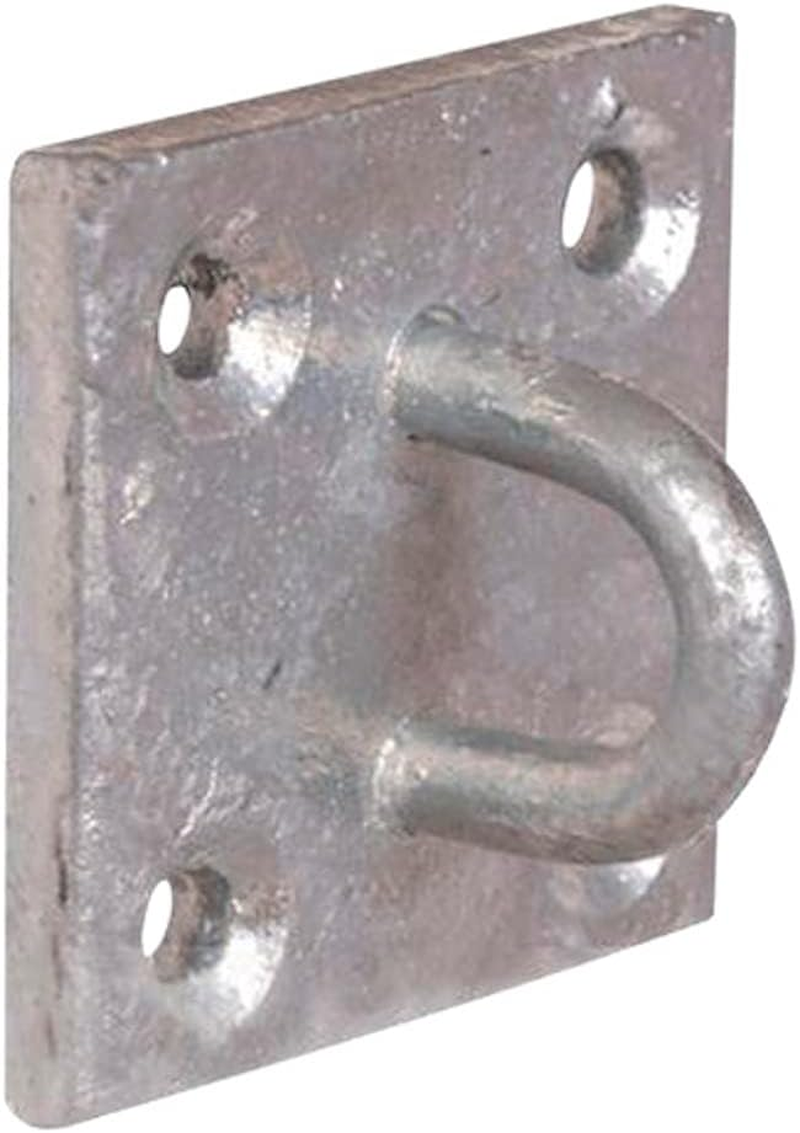 Merriway BH02050 6Mm Dia. Metal Wall Anchor Staple on Plate Galvanised Rustproof Steel, 50Mm (2 Inch) Square 6 Mm, (Pack of 1), Grey image number 1