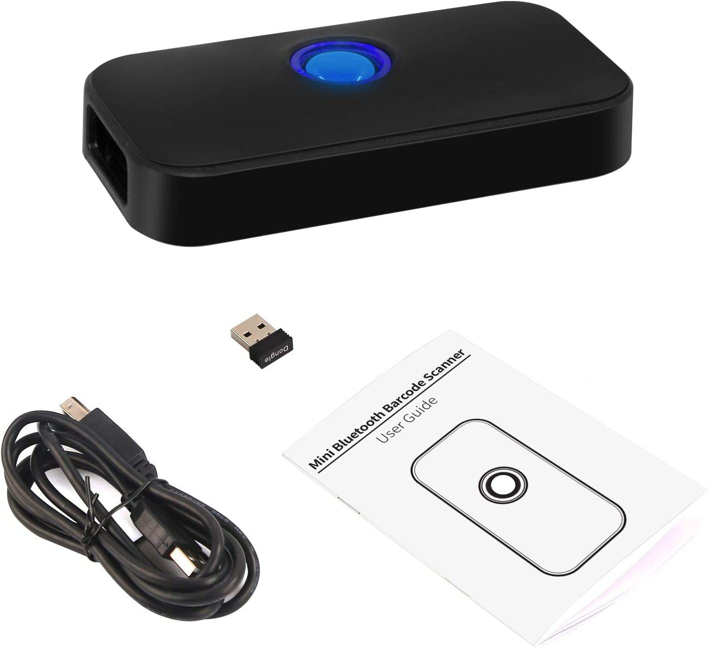 Alacrity Mini Bluetooth 2D Barcode Scanner, 3-In-1 2.4G Wireless/Usb Wired/Bluetooth Bar Code Reader Portable 1D QR Image Scanner PDF417 Data Matrix Code for Ipad, Iphone, Android, Tablets or Computer image number 2