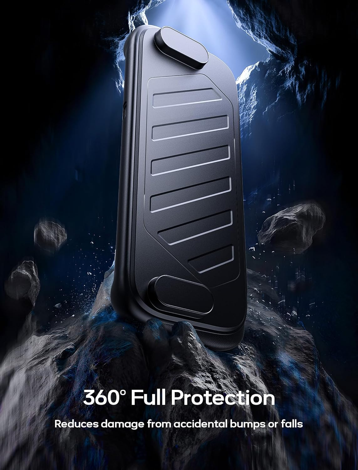 JSAUX Separate Protective Case for Switch 2 | TPU Middle Frame & PC Face Cover | Non-Slip Ergonomic Grip | Holds 10 Game Cards | Stand Compatible | Shock Absorption & Scratch Prevention, Black PC0114 image number 4