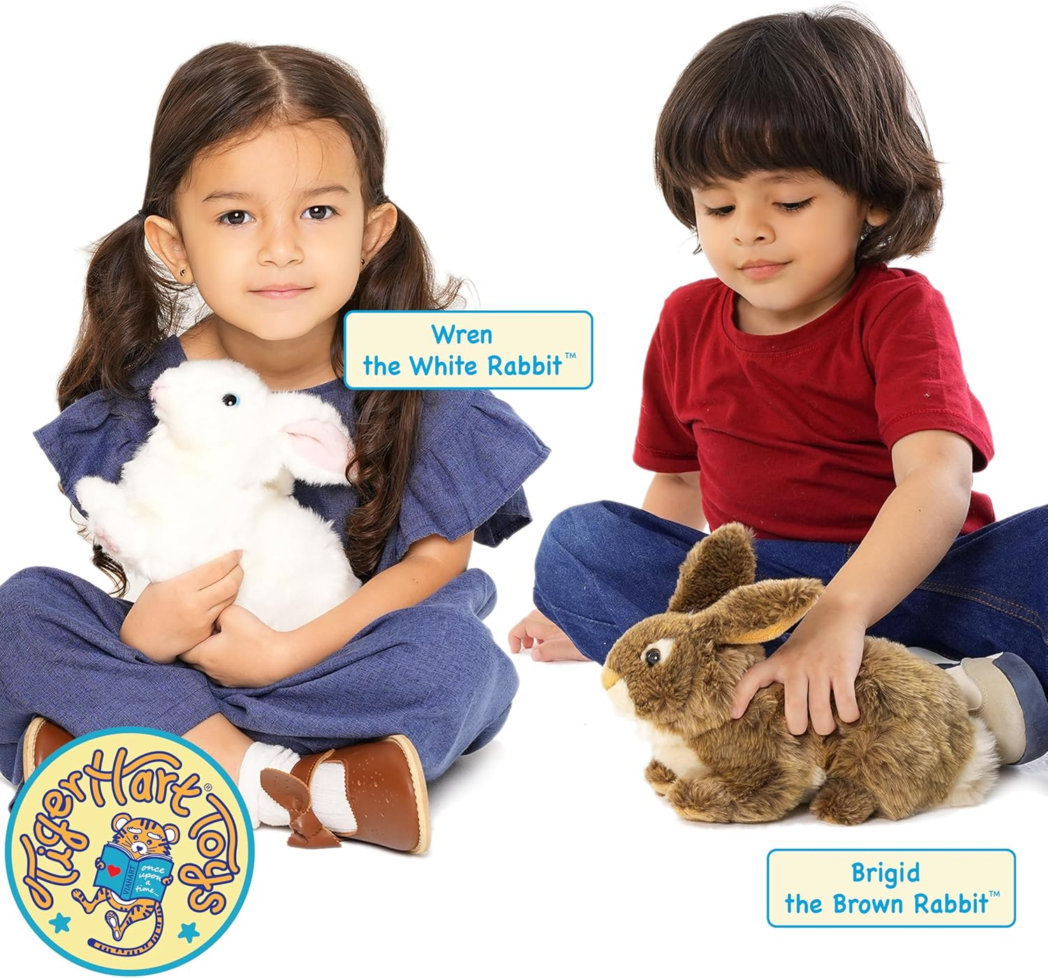 Tigerhart Wren the White Rabbit - 10 Inch Stuffed Animal Plush