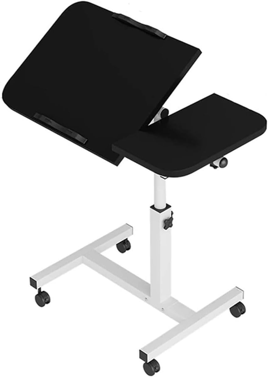 AIMALL Folding Computer Desk Stand - Adjustable Floor-Standing Reading Table for Lazy People, Movable Bedside Table, Electric Height Adjustment