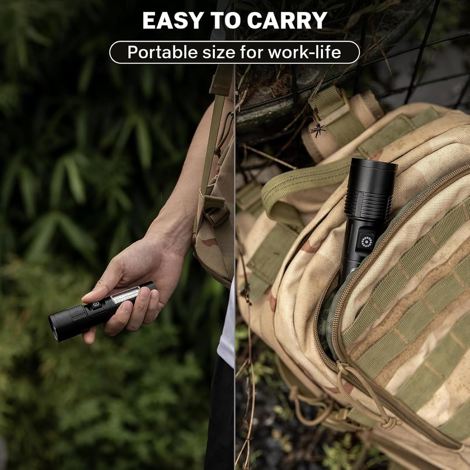 Cinlinso Ultra Powerful LED Torch 100000 Lumens, 2 Pieces Rechargeable Long Life Flashlight, 5 Modes & IP6 Waterproof Zoomable Torch Tactical Flashlish for Camping Hiking Fishing image number 1