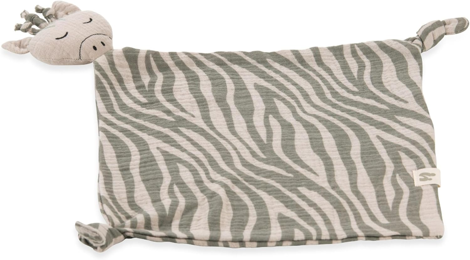 Hauck Cuddle N Play Baby Cuddle Blanket, Muslin Cotton Comforter Boy Girl, Cuddly Toy and Comforter Cuddly Toy Washable at 60&deg;C, 25 X 25 Cm (Zebra Sage) image number 4