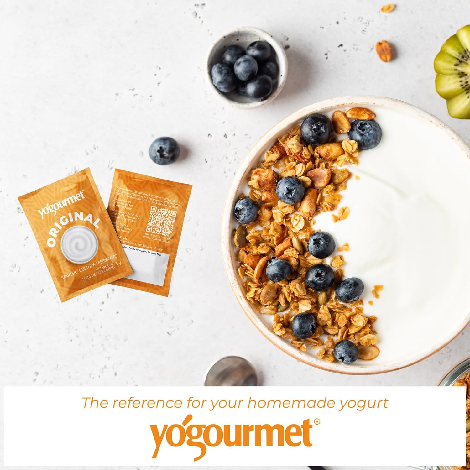 Yogourmet Yogurt Starter (16 Sachets = 16 Liters of Yogurt) - Make Yogurt at Home - Starter Culture - All Natural, Gluten Free, Kosher, Halal - 3 G Sachets image number 2