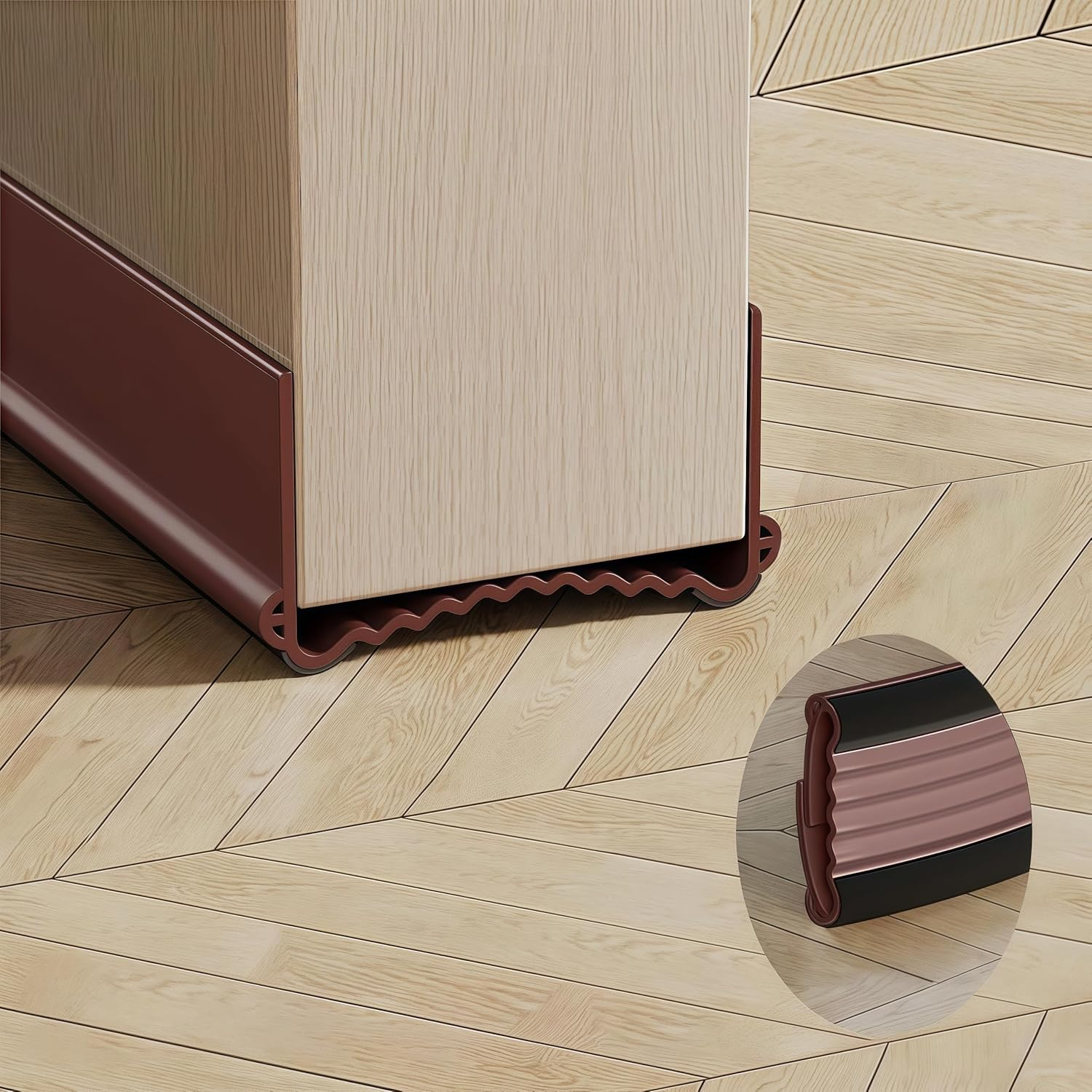 LAYOMI New Upgrade under Door Draft Stopper 39" - Double-Sided Mute Door Seam Seal Strip for Soundproofing and Noise Blocking (Black, for Door Thickness 3.5-5.5 Cm)