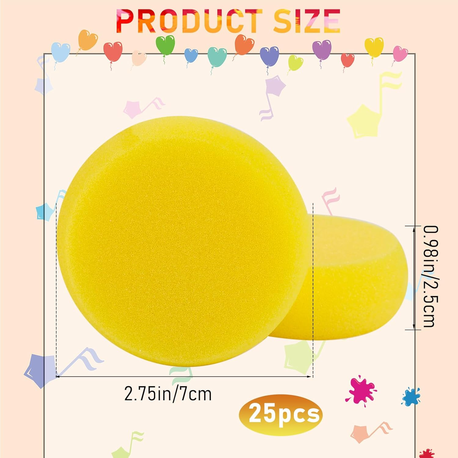 25 Pcs Pottery Sponges, round Painting Sponge 3Inch Yellow Artist Sponges Craft Clay Sponge Watercolor Sponges for Face Painting Pottery Ceramics Art Crafts image number 5