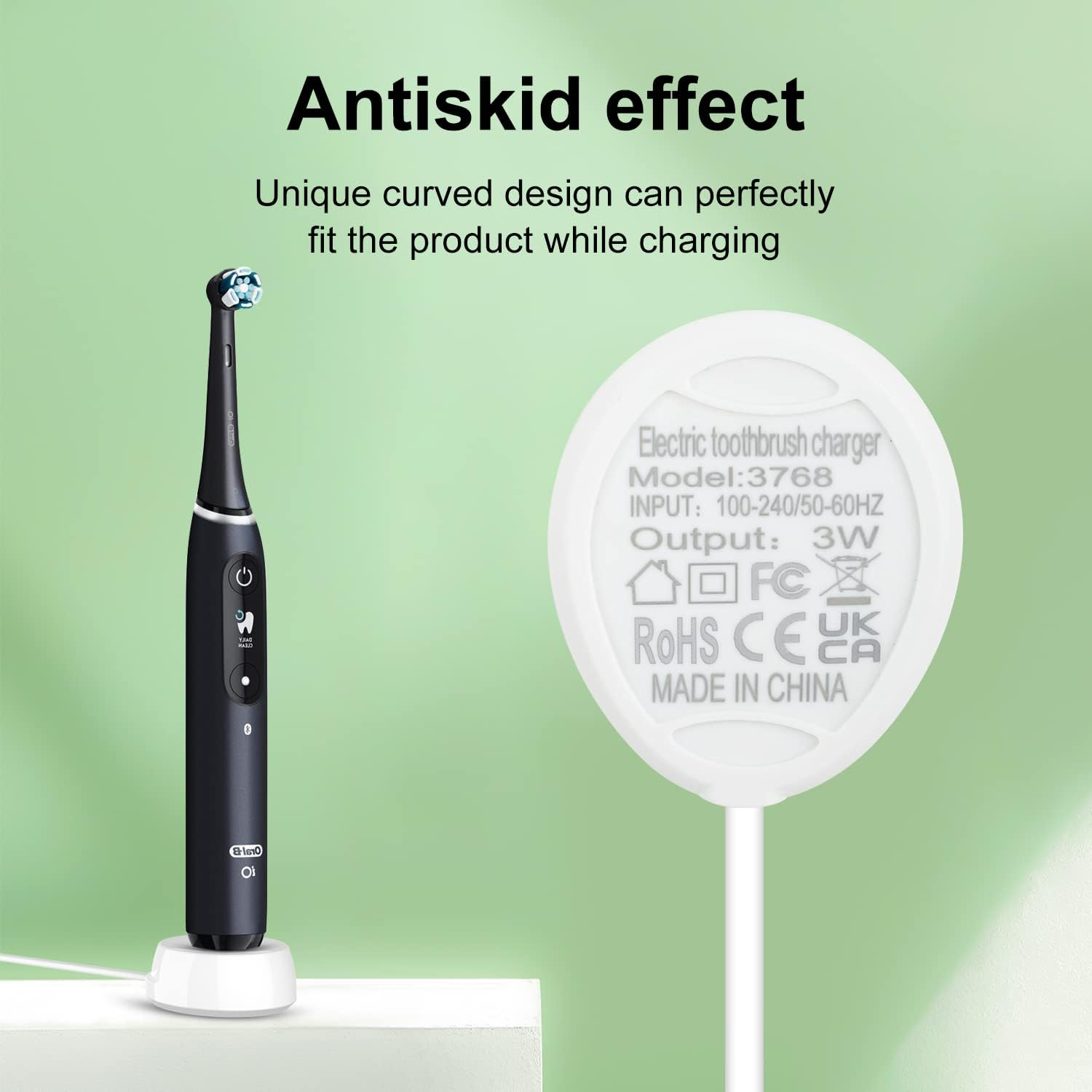 Electric Toothbrush Charger for Oralb IO7 IO8 IO9, Charging Base for Braun Oralb Io IO 3768 Electric Toothbrush Replacement AU Plug(White) image number 3