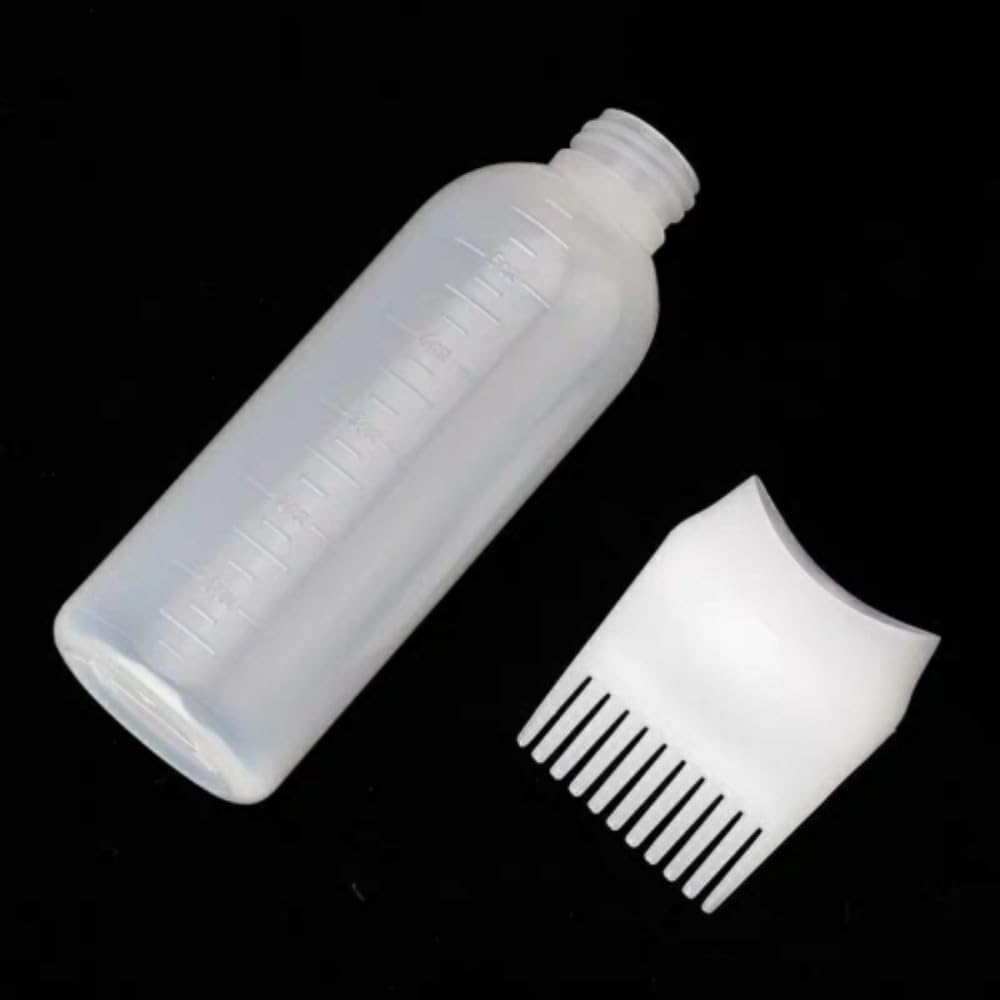 3Pcs 6Oz Large Capacity Root Comb Applicator Bottle, Hair Dye Brushroot Comb Squeeze Applicator Bottles with Graduated Scale for Salon Hair Coloring Dyeing Scale for Home Diy Use image number 4