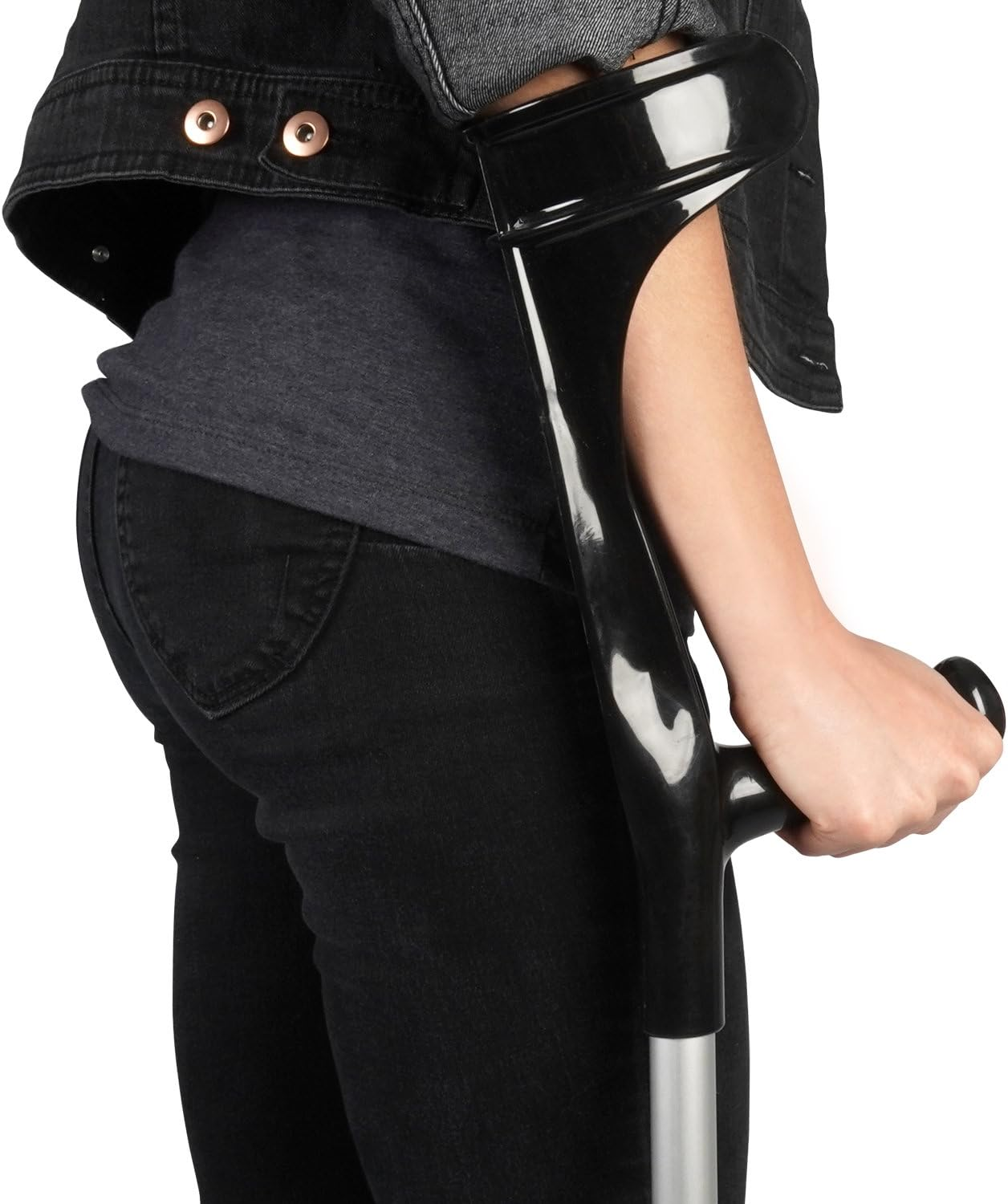 Soles Aluminum Forearm Crutch (SLS806BL) - Black image number 2