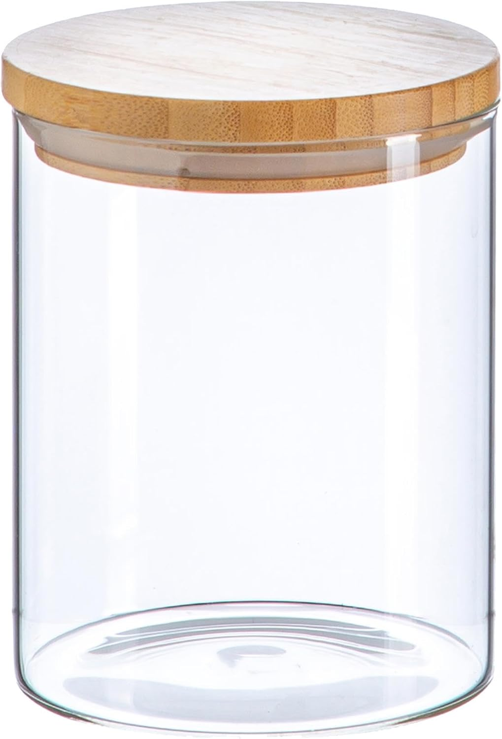 Argon Tableware Scandi Storage Jars with Wooden Lids - 750Ml - 3 Pack - Modern round Organisation Container Glass Jar for Kitchens, Pantry, Bathrooms, Utility Rooms