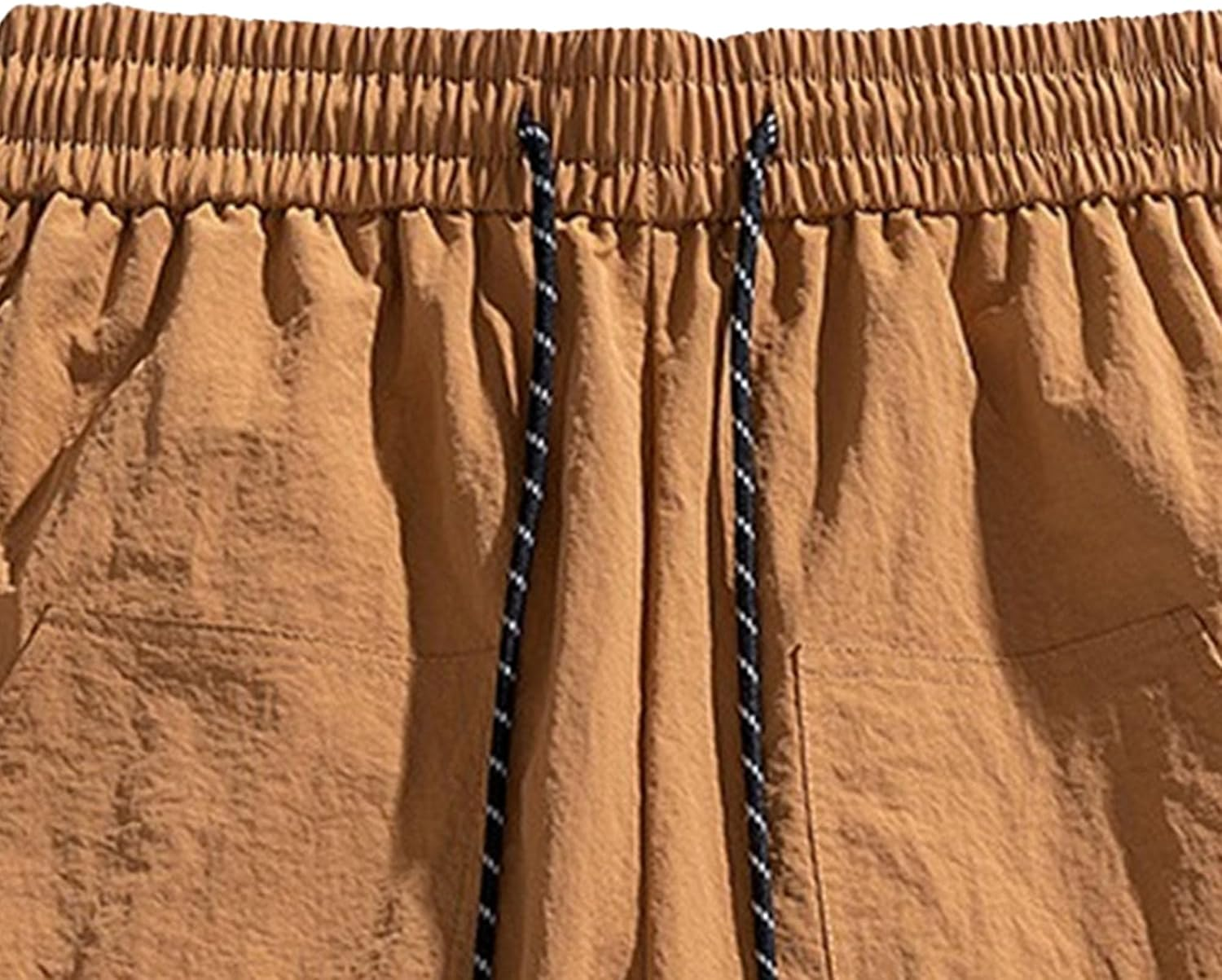 Jeshifangjiusu Mens Casual Athletic Shorts Lightweight Summer Beach Shorts Elastic Waist Drawstring Stretch Textured Shorts image number 5