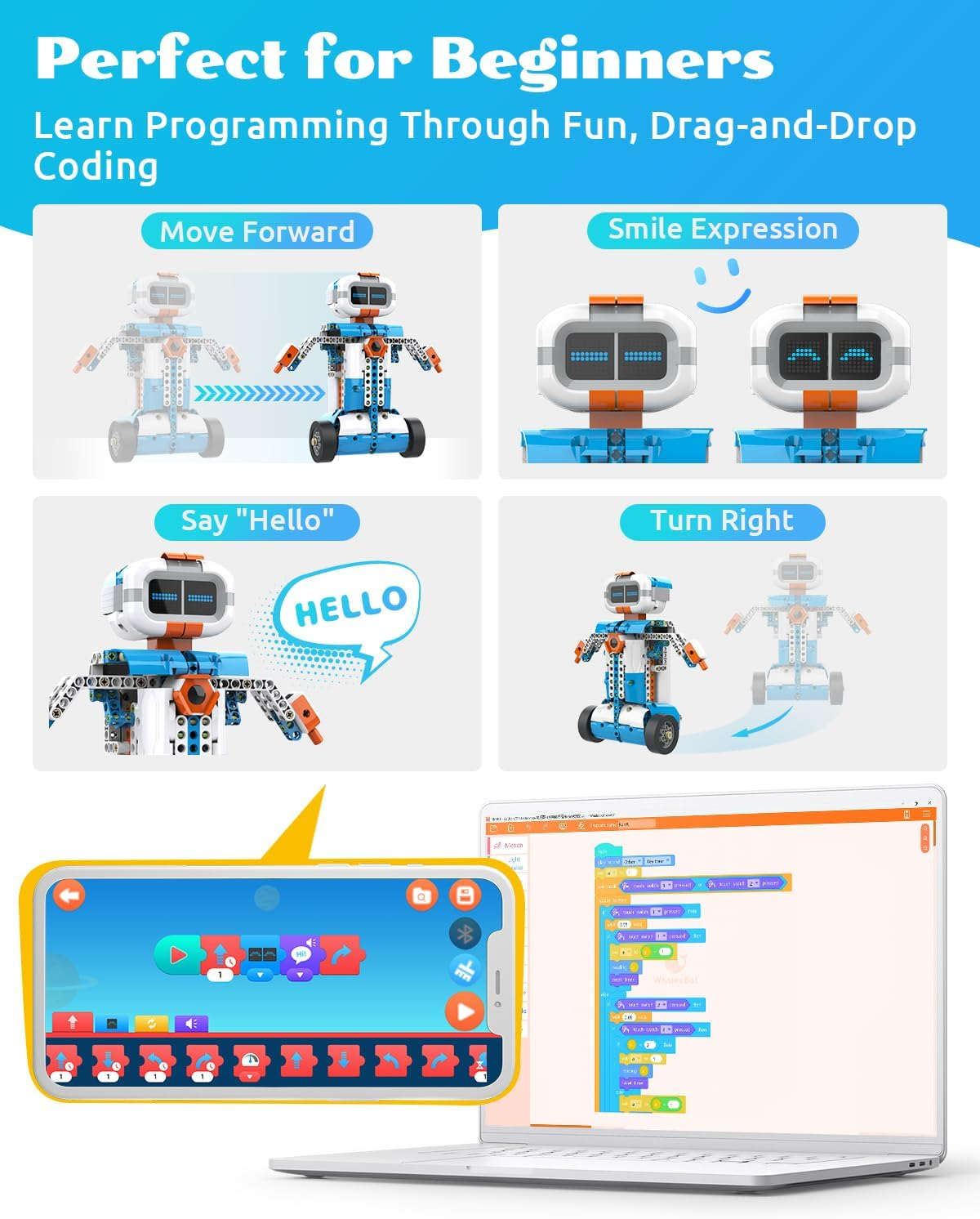 Whalesbot E7 Pro Coding Robot for Kids 8+ Years, Scratch Coding Support Controller | STEM Toys Education of Programming | APP 3D Model Resource & Story Tutorial for Boys and Girls image number 5