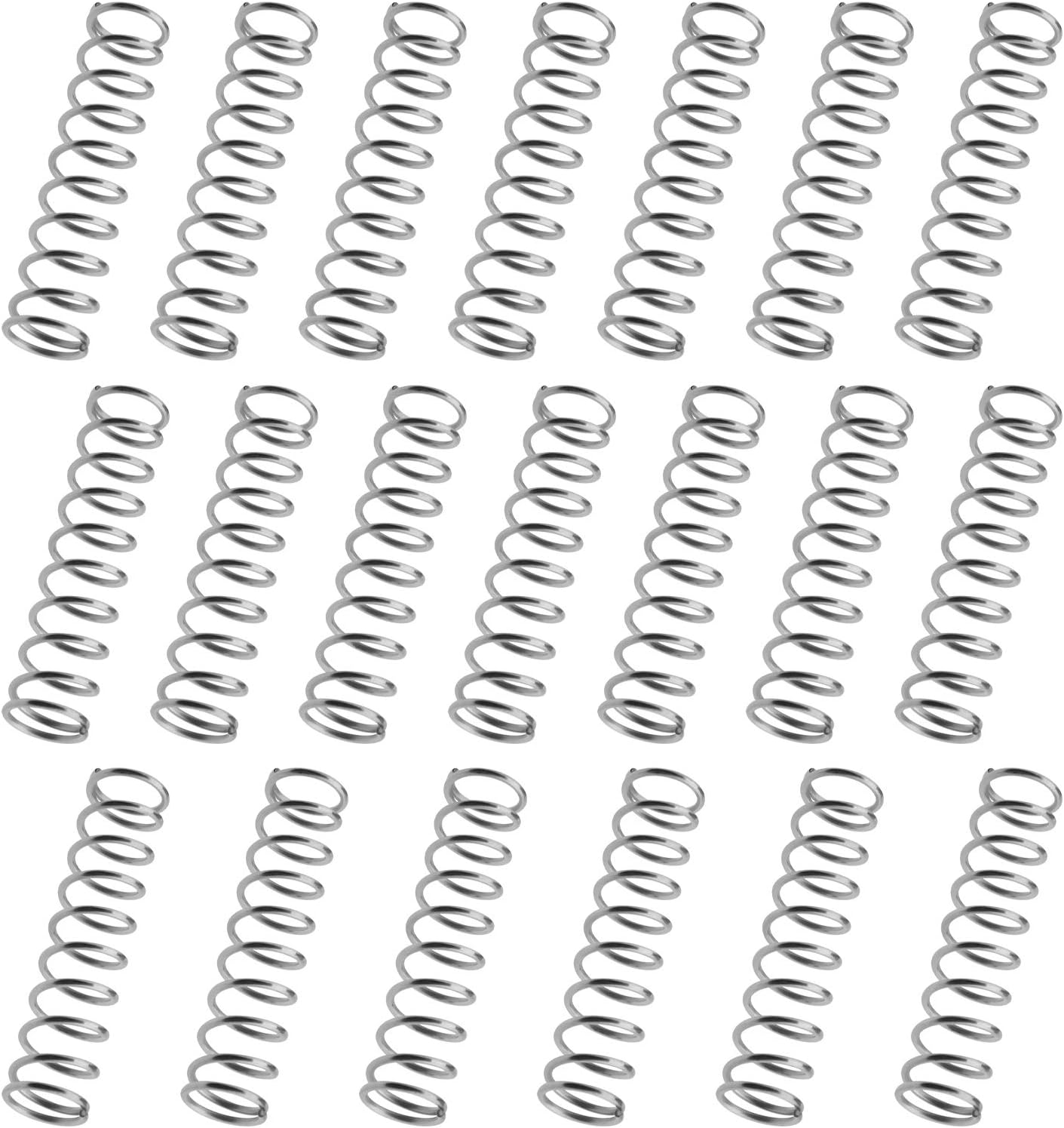 Emsea Coil Compression Springs Stainless Steel 1.2Mmx10Mmx40Mm Silver Pack of 20 image number 2