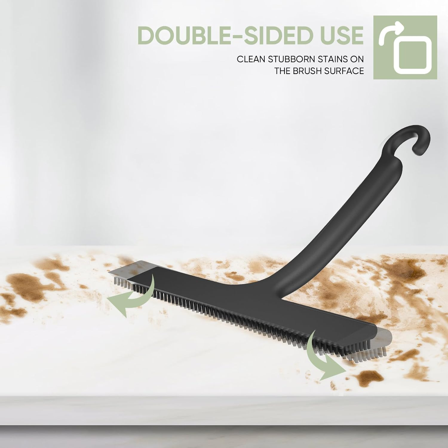 LORESJOY Shower Squeegee, Imprint-Free Cleaning Shower Squeegee Black for Glass Doors, Silicone Shower Squeegee, Shower Squeegee for Shower, Bathroom, Mirror, Glass Cleaning, Tiles image number 3