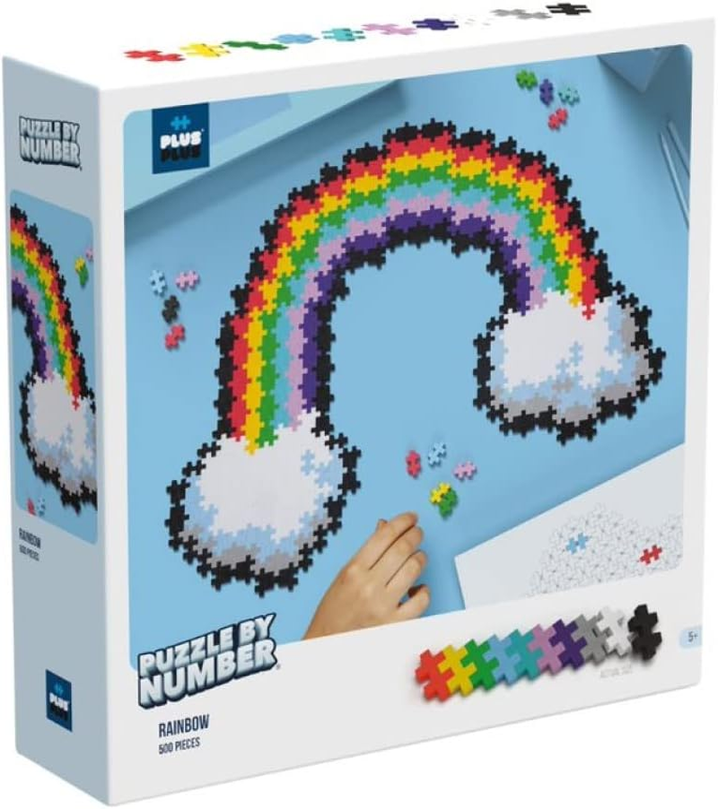 Plus-Plus Puzzle by Number Rainbow Building Block 500-Pieces Set