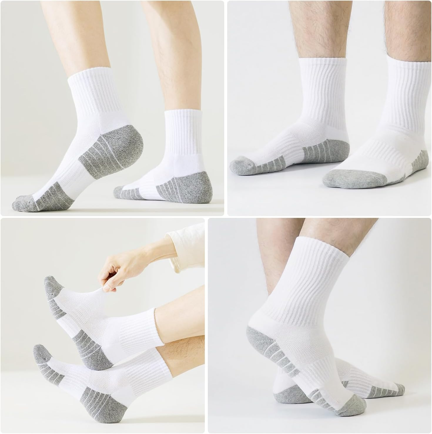 COZY CORE 6 Pairs Athletic Socks Cotton Cushioned Crew Running Socks for Men/Women,Sport Calf Socks Performance Cushioned & Breathable for Running Sports Training Hiking Gym Tennis image number 3