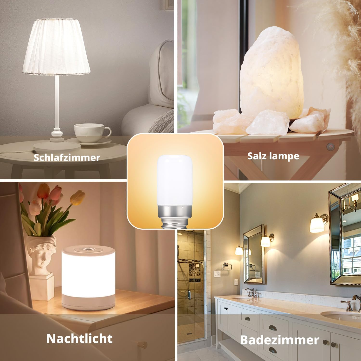 Linqzxz E14 LED Bulbs, 2W Candle Lamps Equivalent 20W, 6000K Daylight White, AC 220-240V Bulbs for Home, Garage, Warehouse, Indoor - LED Corn Bulbs, Pack of 3