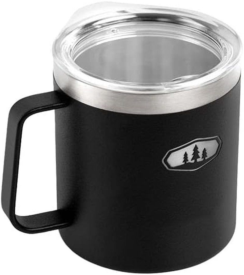 GSI 63255 Glacier Stainless Steel Camping Cup, 15 Oz, Black, Approx. 4.6 X 3.5 X 4.1 Inches (117 X 89 X 104 Mm) image number 1