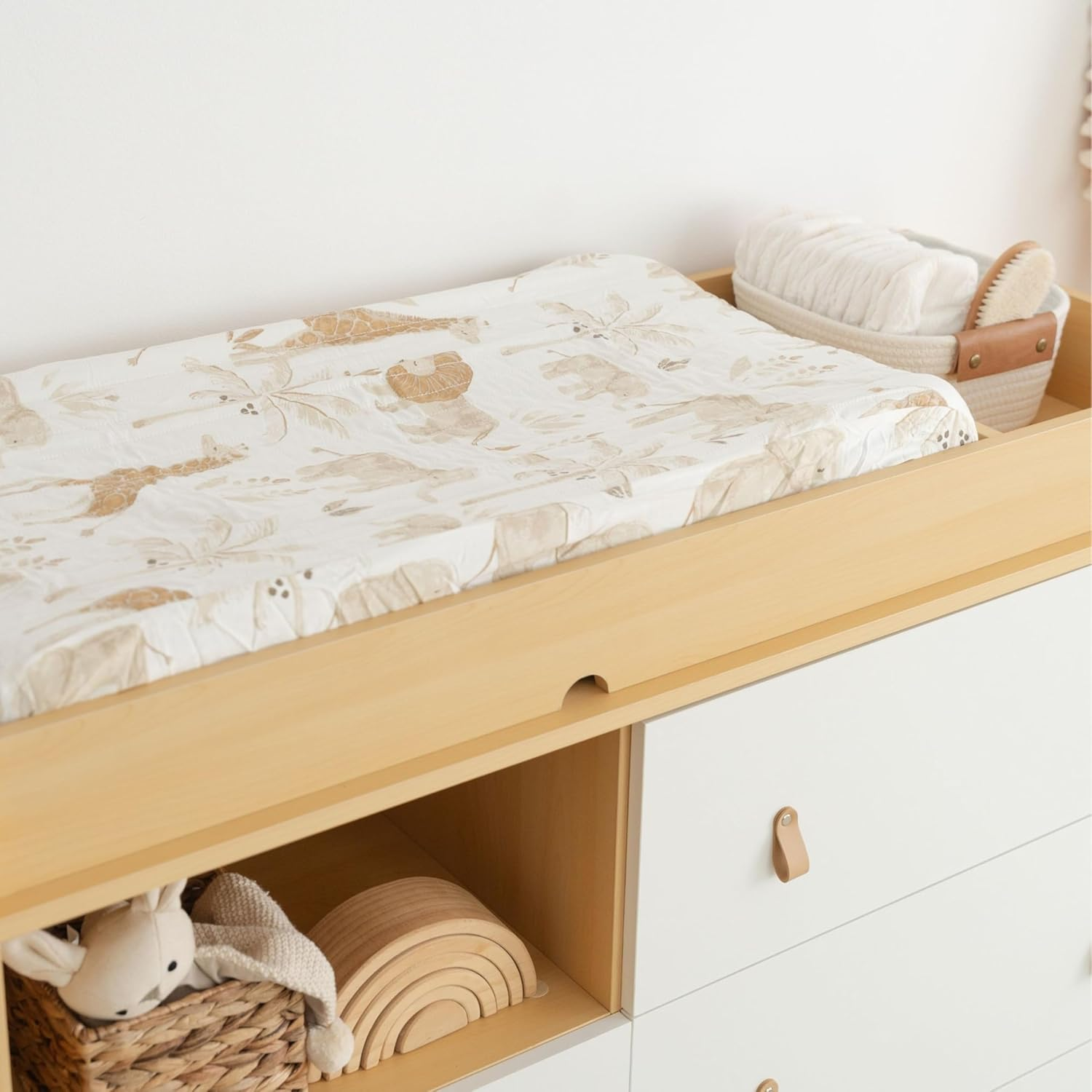 Crane Baby Stretchy Changing Pad Cover, Breathable Changing Pad Cover for Boys and Girls, Safari Animal, 16&rdquo;W X 32&rdquo;H image number 2