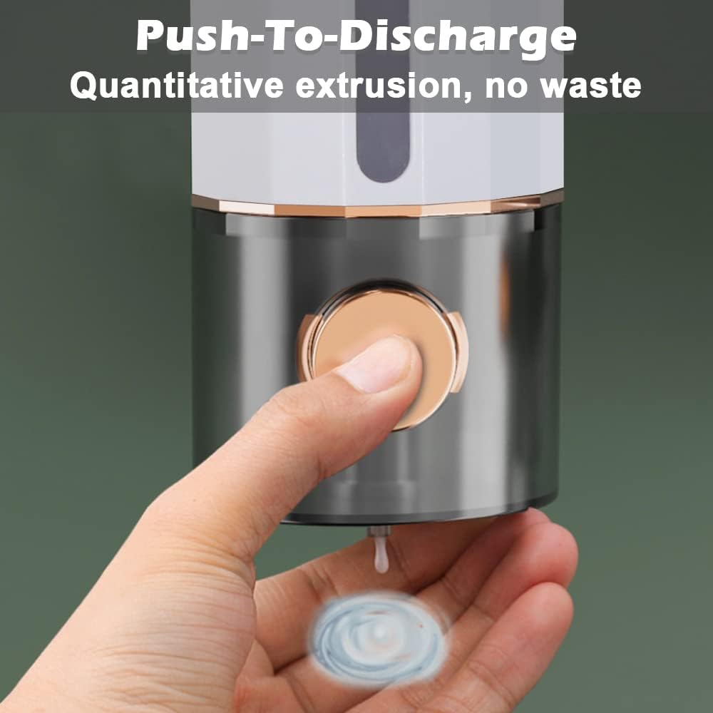 Modixun Liquid Soap Dispenser Wall Mount 450Ml/15Oz, Luxury Shower Hand Soap Dispenser, Self Adhesive Shampoo Dispenser with 3Pcs Adhesives for Bathroom, Kitchen, White image number 6