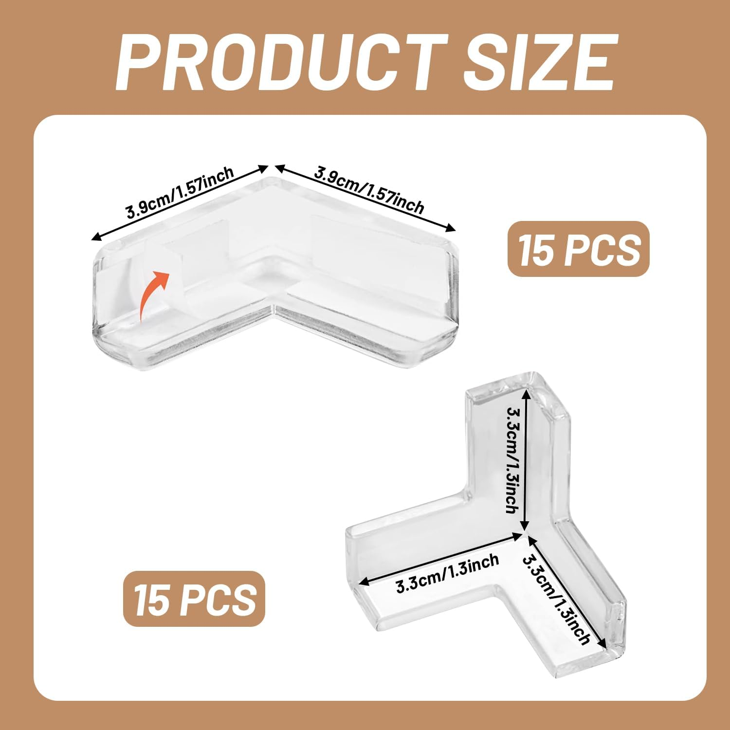 Topbine 30 Pack Furniture Table Corner Protectors,Corner Protector Guards for Furniture against Sharp Corners,Soft and Transparent Corner Bumpers to Proof Corners and Edges(15L + 15T) image number 5