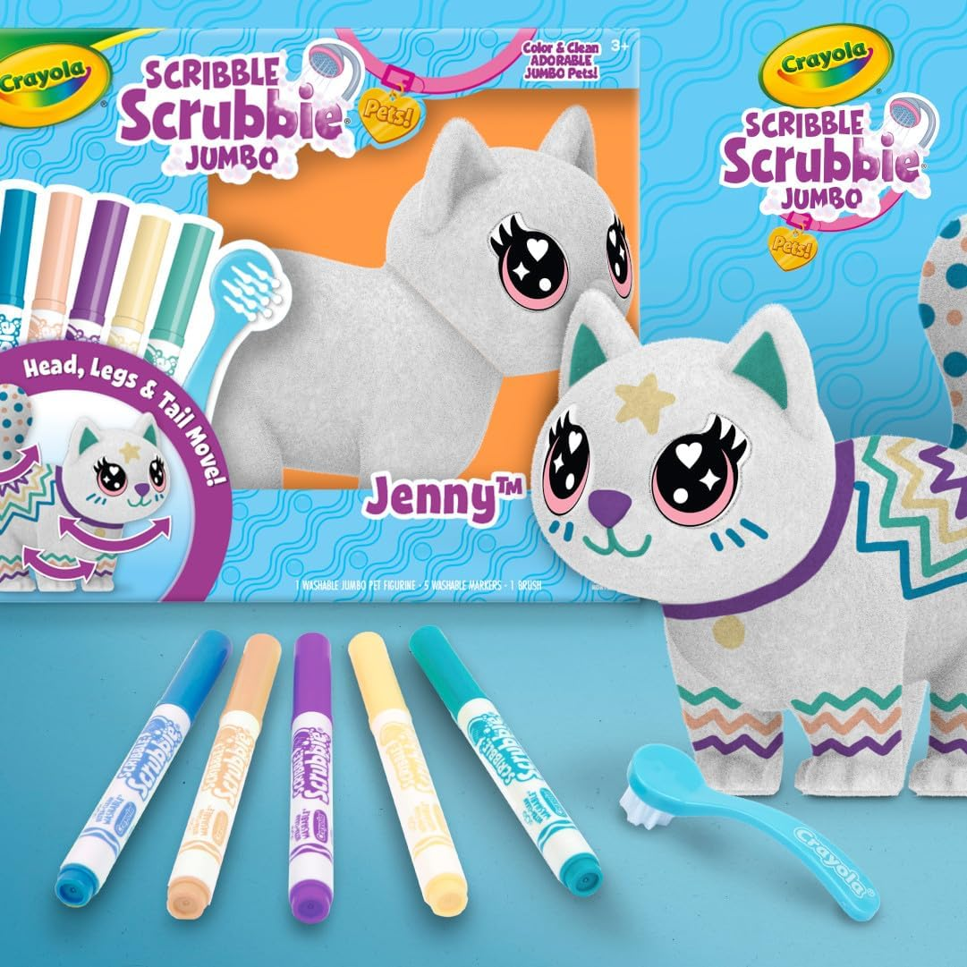 Crayola Scribble Scrubbie Jumbo Pet Jenny Playset (7-Pieces) image number 1