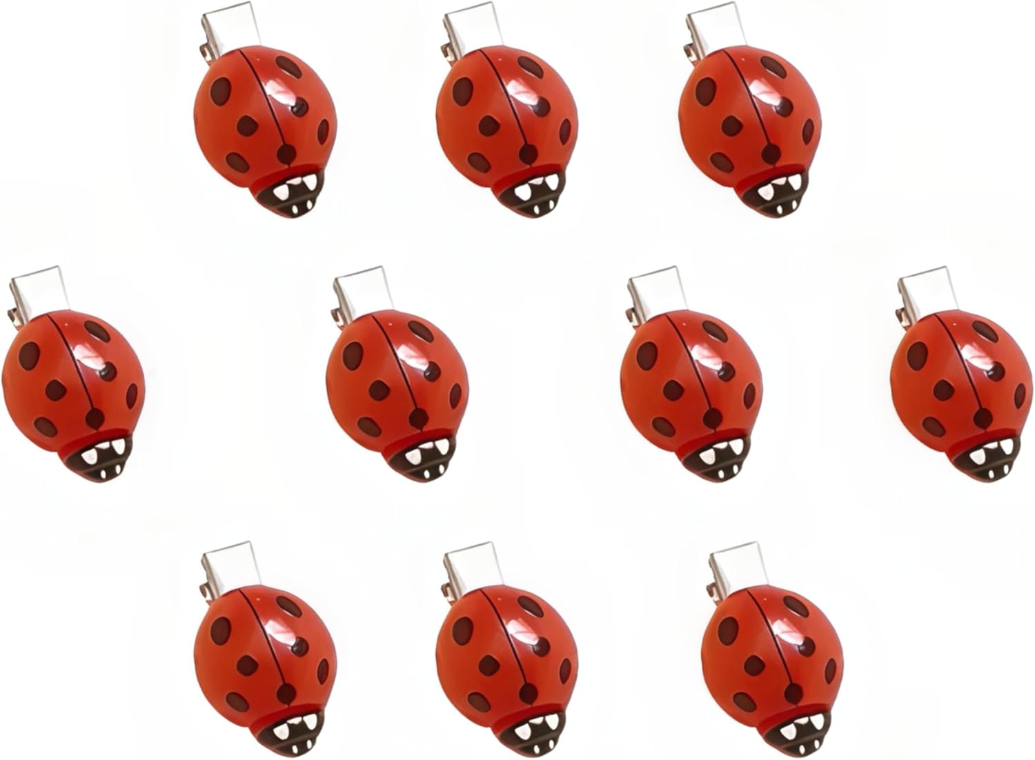 Ladybird Hair Clips, Pack of 10 Ladybird Hair Clips, Suitable for Women Various Hairstyles, School, Decoration of Clothes and Backpack, as Well as for Parties and Outdoor Use image number 1